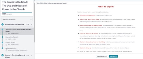 Power to do good online training screenshot